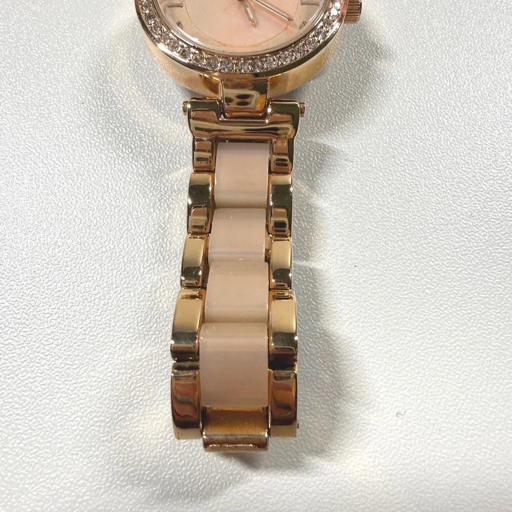 RELIC Rose Gold Tone Crystal Bezel Women Watch ZR34335 WORKS w/ New Battery Inc.